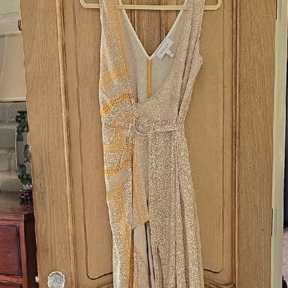 10 Crosby Derek Lam Strapless Dress in Cream and Gold